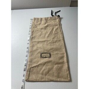Gucci Large Beige Canvas Drawstring Dust Bag Authentic Luxury Handbag Storage
